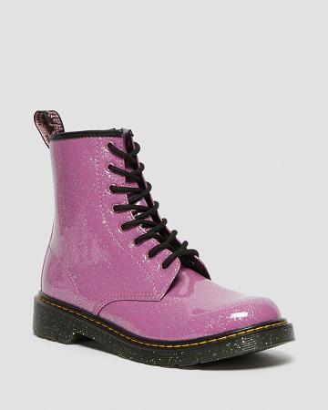 Botas con Cordones Dr Martens Youth 1460 Glitter Niños Rosas | MX 117MQZ